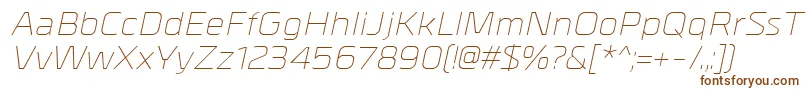 MetrikLightitalic Font – Brown Fonts on White Background