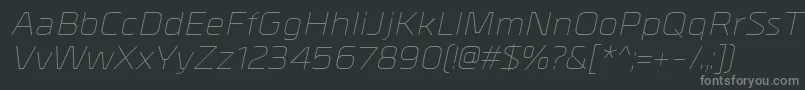 MetrikLightitalic Font – Gray Fonts on Black Background