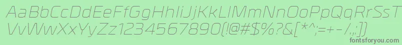 MetrikLightitalic Font – Gray Fonts on Green Background