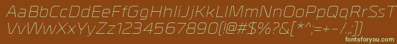 MetrikLightitalic Font – Green Fonts on Brown Background
