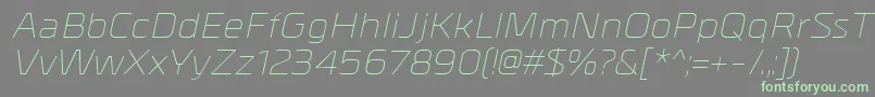 MetrikLightitalic Font – Green Fonts on Gray Background