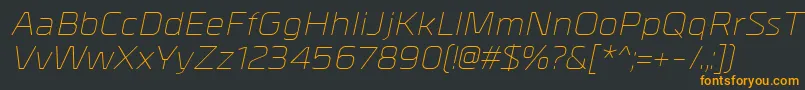MetrikLightitalic Font – Orange Fonts on Black Background