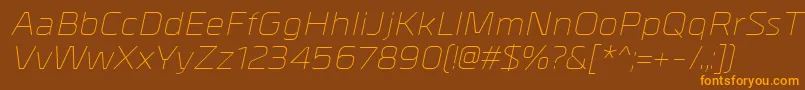 MetrikLightitalic Font – Orange Fonts on Brown Background
