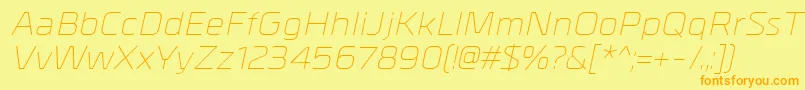 MetrikLightitalic Font – Orange Fonts on Yellow Background