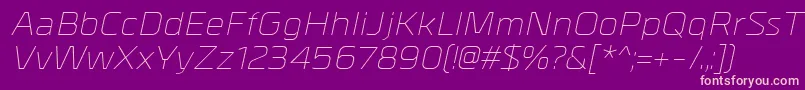 MetrikLightitalic Font – Pink Fonts on Purple Background