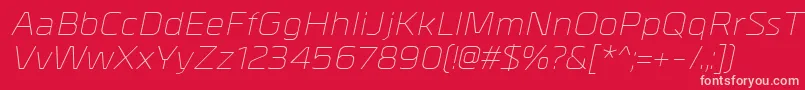 フォントMetrikLightitalic – 赤い背景にピンクのフォント