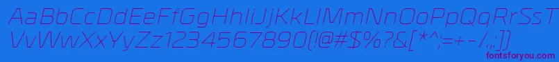 MetrikLightitalic Font – Purple Fonts on Blue Background