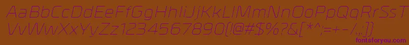 MetrikLightitalic Font – Purple Fonts on Brown Background