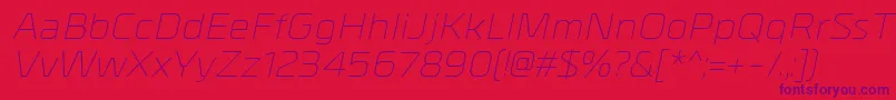 MetrikLightitalic Font – Purple Fonts on Red Background
