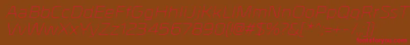 MetrikLightitalic Font – Red Fonts on Brown Background