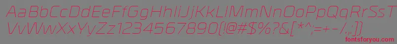 MetrikLightitalic Font – Red Fonts on Gray Background