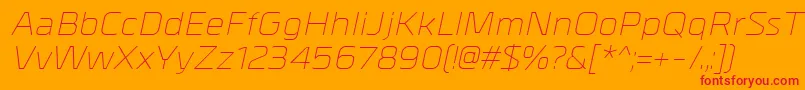 MetrikLightitalic Font – Red Fonts on Orange Background