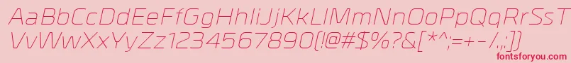 MetrikLightitalic Font – Red Fonts on Pink Background