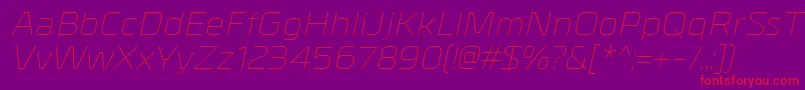 MetrikLightitalic Font – Red Fonts on Purple Background