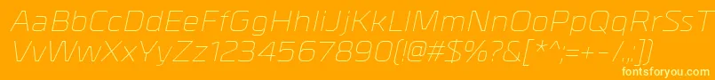MetrikLightitalic Font – Yellow Fonts on Orange Background