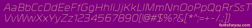 MetrikLightitalic Font – Yellow Fonts on Purple Background