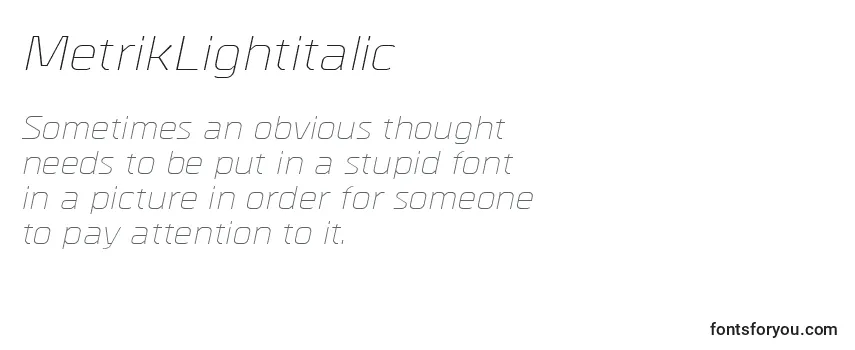 MetrikLightitalic Font