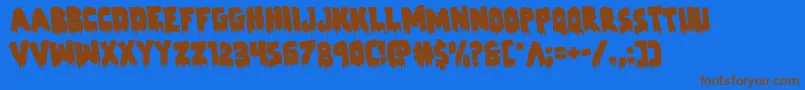 Zombiecontrolrotate Font – Brown Fonts on Blue Background