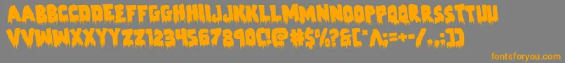 Zombiecontrolrotate-Schriftart – Orangefarbene Schriften auf grauem Hintergrund