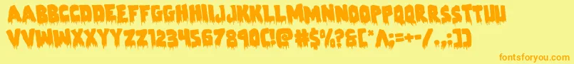 Zombiecontrolrotate Font – Orange Fonts on Yellow Background