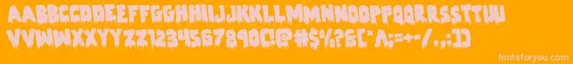 Zombiecontrolrotate Font – Pink Fonts on Orange Background