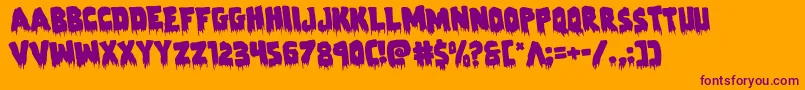 Zombiecontrolrotate-fontti – violetit fontit oranssilla taustalla