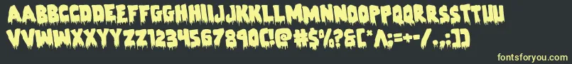 Zombiecontrolrotate Font – Yellow Fonts on Black Background