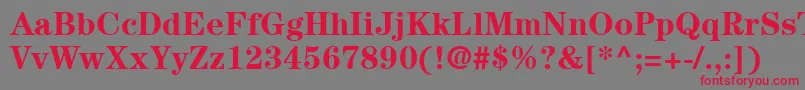 フォントItcCenturyLtBold – 赤い文字の灰色の背景