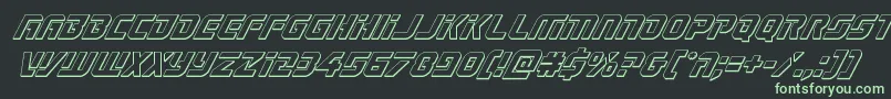 Legiosabina3Dital-Schriftart – Grüne Schriften auf schwarzem Hintergrund