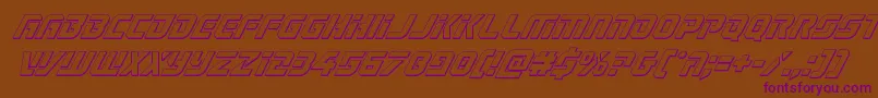 Legiosabina3Dital-Schriftart – Violette Schriften auf braunem Hintergrund