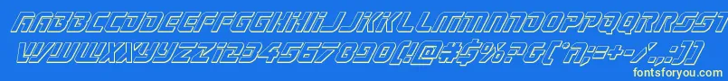 Legiosabina3Dital Font – Yellow Fonts on Blue Background