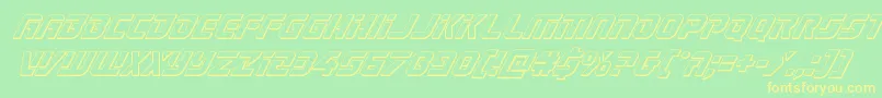 Legiosabina3Dital Font – Yellow Fonts on Green Background