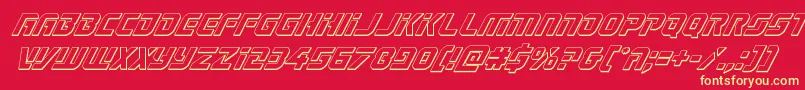 Legiosabina3Dital Font – Yellow Fonts on Red Background