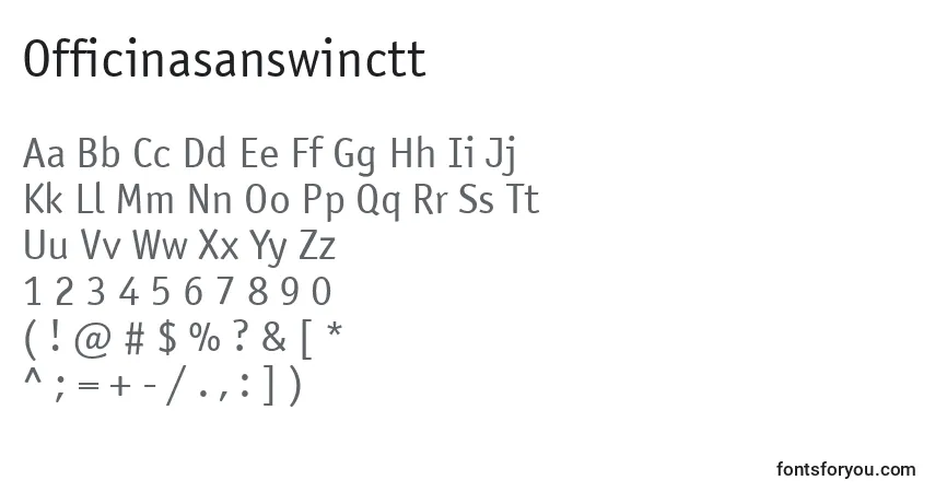 A fonte Officinasanswinctt – alfabeto, números, caracteres especiais