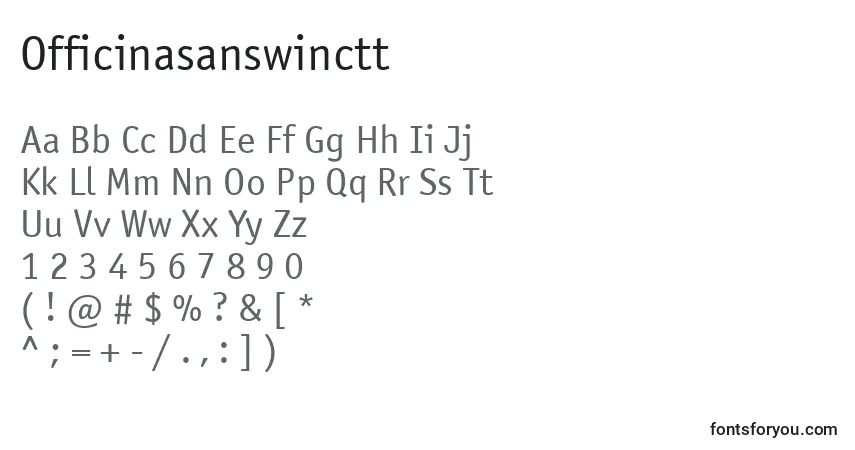 Officinasanswinctt-fontti – aakkoset, numerot, erikoismerkit