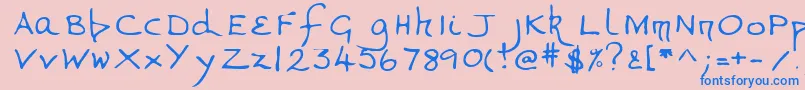 Шрифт Valerieshand – синие шрифты на розовом фоне