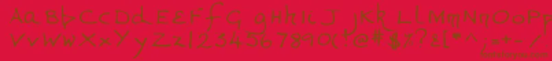 フォントValerieshand – 赤い背景に茶色の文字