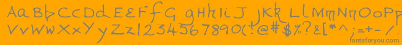 フォントValerieshand – オレンジの背景に灰色の文字