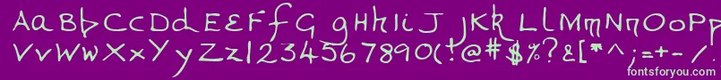 Valerieshand Font – Green Fonts on Purple Background