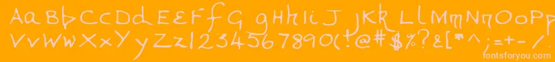 Шрифт Valerieshand – розовые шрифты на оранжевом фоне