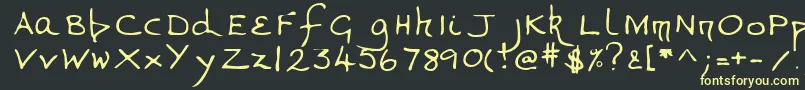 フォントValerieshand – 黒い背景に黄色の文字