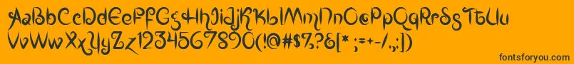 MfKingsQueens Font – Black Fonts on Orange Background