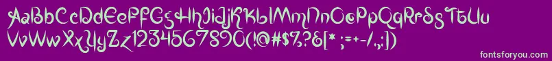 MfKingsQueens Font – Green Fonts on Purple Background