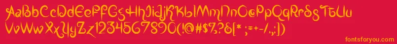 MfKingsQueens Font – Orange Fonts on Red Background