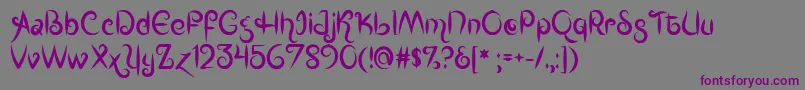 Шрифт MfKingsQueens – фиолетовые шрифты на сером фоне