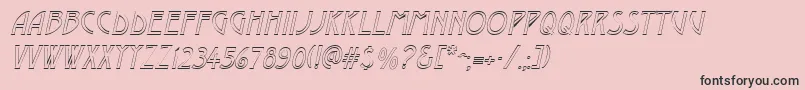 Fonte DustineItalic – fontes pretas em um fundo rosa