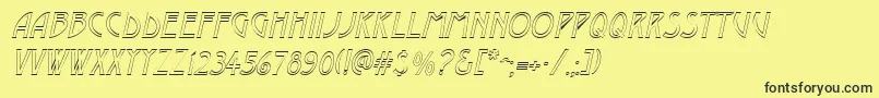 Fonte DustineItalic – fontes pretas em um fundo amarelo