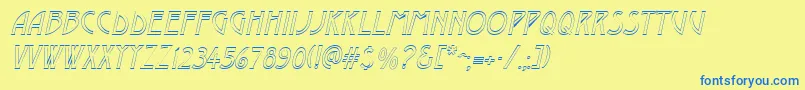 DustineItalic Font – Blue Fonts on Yellow Background