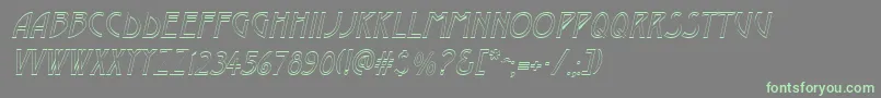 フォントDustineItalic – 灰色の背景に緑のフォント