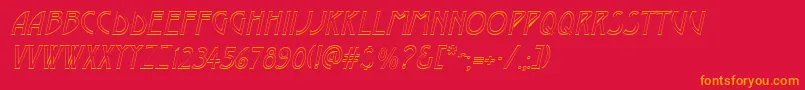 Fonte DustineItalic – fontes laranjas em um fundo vermelho